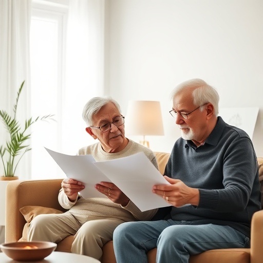 senior couple at home